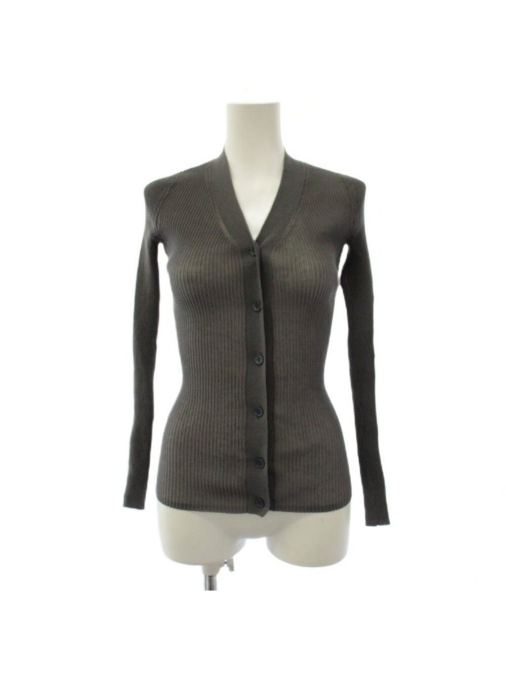 Balenciaga Cardigan Long Sleeve V-neck Rib Gray 34